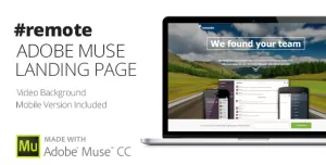 Remote  Muse Landing Page with Fullscreen Video Header