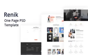 Renik – One Page Corporate PSD Template - TemplateMonster