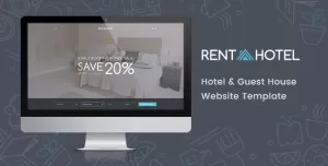 Rent a Hotel - Hostel & Guest House Booking Website PSD Template