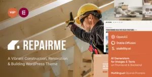 RepairMe - A Vibrant Construction, Renovation & Building WordPress Theme