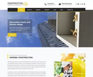 Responsive Construction WordPress theme comcrete cement websites