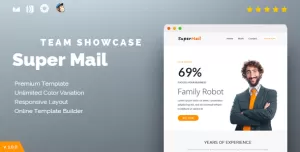 Responsive Email + Online Template Builder - SuperMail Team Showcase