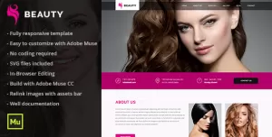 Responsive Hair and Beauty Salon Adobe Muse Template
