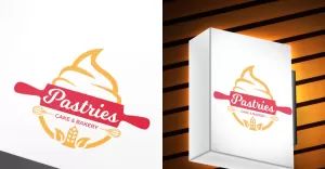 Restaurant Food Pastry Cake and Bakery Logo Design