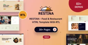 RESTINA - Food & Restaurant HTML Template With RTL
