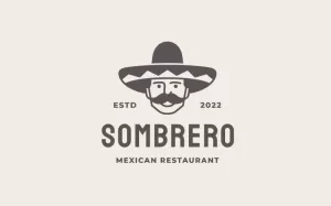 Retro Mexican Man With Hat Sombrero Logo Template