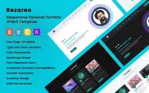 Rezareo - HTML5-sjabloon voor persoonlijke portfolios