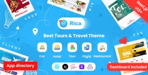 Rica - React Next Js Travel , Tours , Food Delivery, Hotels & Restaurants + Admin Html Template