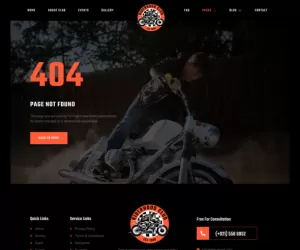 Riderhood – Motorcycle Club Elementor Template Kit