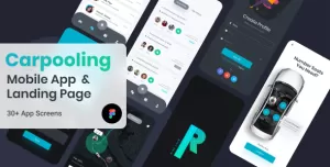 RideTalk  A Carpooling Mobile App and Landing Page Figma Template