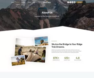 RidgeTrek - Hiking & Adventure Elementor Template Kit