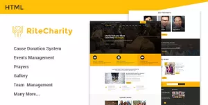 Rite Charity Donation  Nonprofit / Fundraising HTML Template
