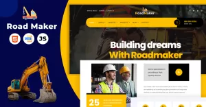 Road Maker - Construction HTML Template - TemplateMonster