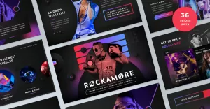 Rockamore - Music Band Presentation PowerPoint Template