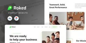 Roked Startup Website UI Design Template Figma & PSD