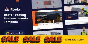 Roofx - Joomla 5 Roofing Services Template  Construction
