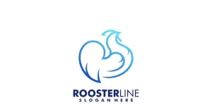Rooster Line Art Logo Style