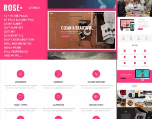 Rose - Responsive One Page Joomla 4 Template