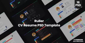 Ruller - CV Resume Vcard PSD Template