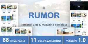 RUMOR - Personal Blog & Magazine Template