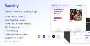 Saasley  -  HTML & React NextJs Bootstrap5 Landing Page Template