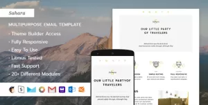 Sahara  – Responsive HTML Email + StampReady, MailChimp & CampaignMonitor compatible files