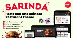 Sarinda Fast Food And Chinese Restaurant Fully Responsive WordPress Theme