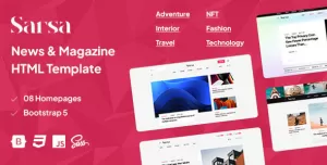 Sarsa - News & Magazine HTML Template