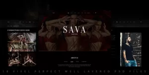 Sava — Dance school or club PSD Template