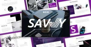 Savvy Technology Presentation PowerPoint template