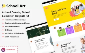 School Art - Art and Drawing School Elementor Template Kit