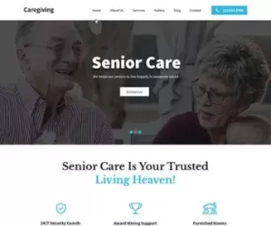 Senior Care WordPress theme for caregiving elderly old age home nursing