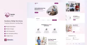 Senior Shield - Home Care Services Ready to use Elementor Landing Page Template