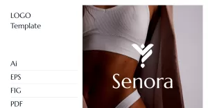 Señora - Sjabloon voor abstract lingerie-logo