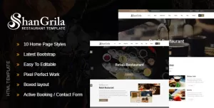 ShanGrila - Food & Resturant HTML Template