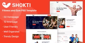 Shokti - Fitness and Gym PSD Template