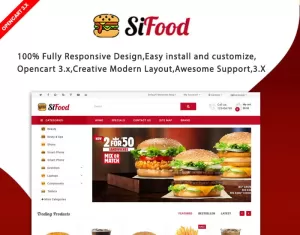 SiFood Restaurant Multipurpose Responsive Theme OpenCart Template