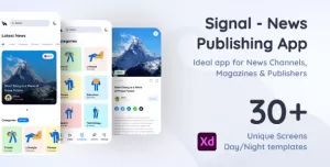 Signal  News Publishing App Xd Template