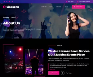 Singsong - Karaoke Rooms & Dj Clubbing Elementor Template Kit