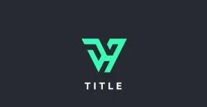 Sleek Lite V Mint App Tech Monogram Logo - TemplateMonster