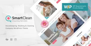 SmartClean  Housekeeping, Washing & Cleaning Company WordPress Theme