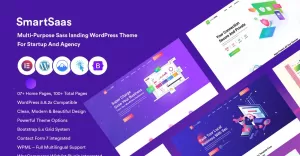 SmartSaas - Multi-Purpose Sass landing WordPress Theme For Startup And Agency