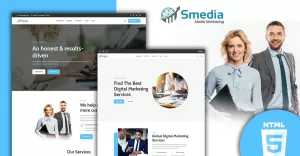 Smedia Media Agency HTML5 Website template - TemplateMonster