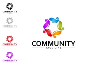 Social Community Logo Design Template - TemplateMonster