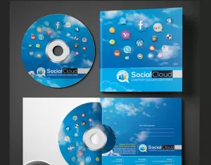 Social Media CD and DVD Case  Cover Design PSD Template