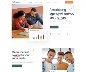 Socion - Social Media Marketing Agency Elementor Pro Template Kit