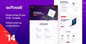 Softwall  Software SaaS Landing Page Template