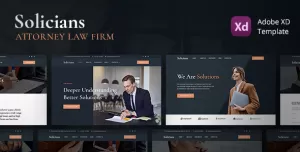 Solicians - Attorney Law Firm Adobe XD Template