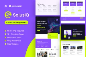 SolusiQ - IT Solution Elementor Pro Template Kit
