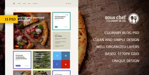 Sous Chef — Unique Clean PSD Template for Culinary Blog